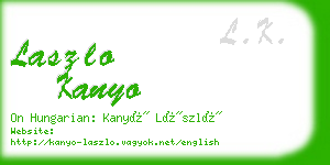 laszlo kanyo business card